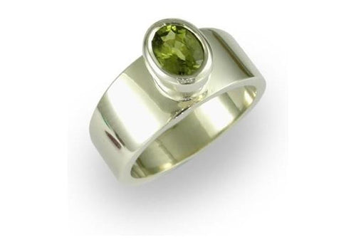 14ct White gold & Peridot Ring   - Jens Hansen