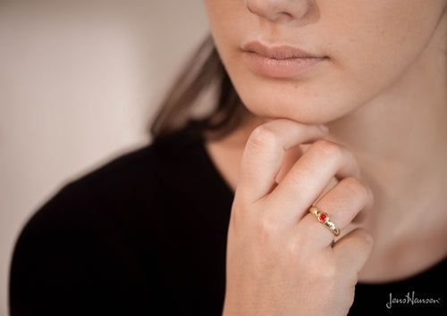 Petite Gemstone Ring, Yellow Gold