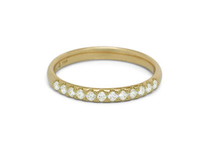 Pave Diamond Wedding Band, Yellow Gold