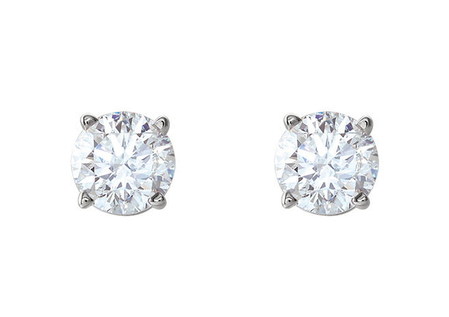 Four Prong Diamond Studs, Platinum