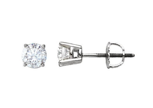 Four Prong Diamond Studs, Platinum