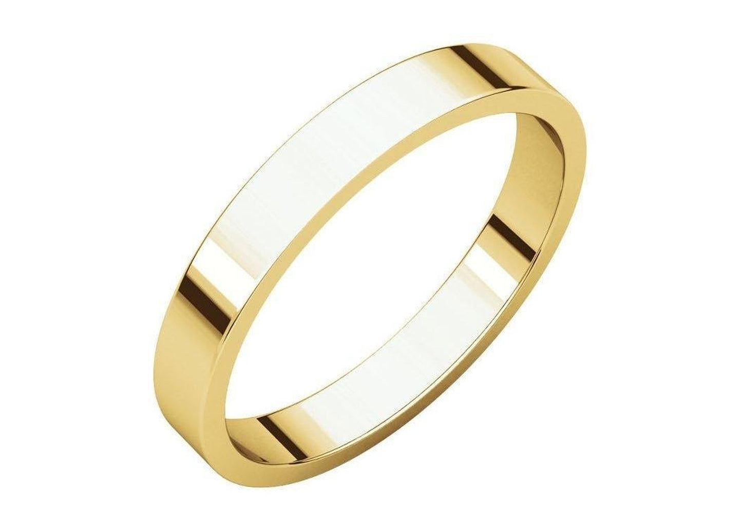 3-12mm Classic Flat Wedding Band. Yellow Gold.   - Jens Hansen - 2