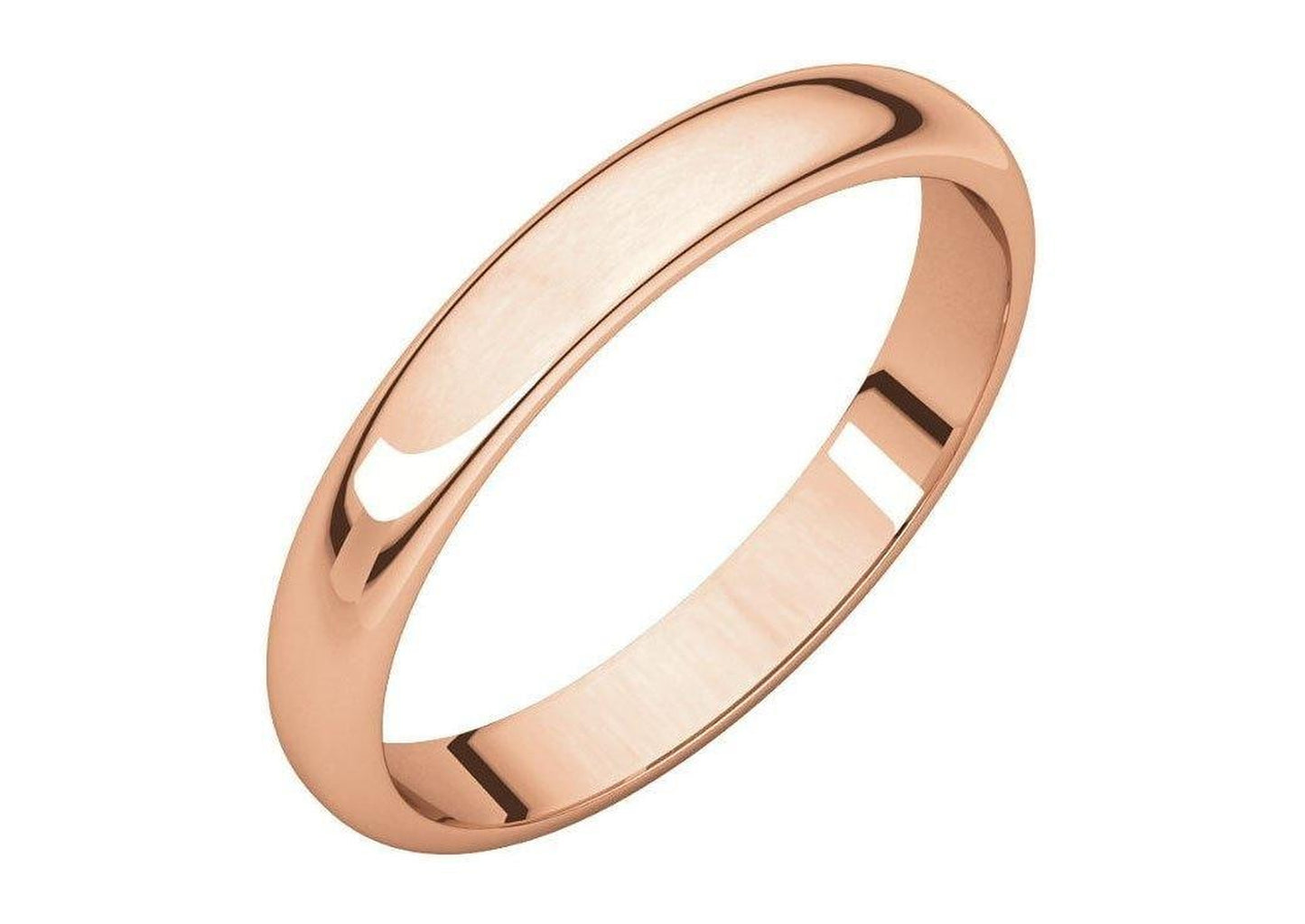 3-12mm Classic Half Round Wedding Band. Red Gold.   - Jens Hansen - 2