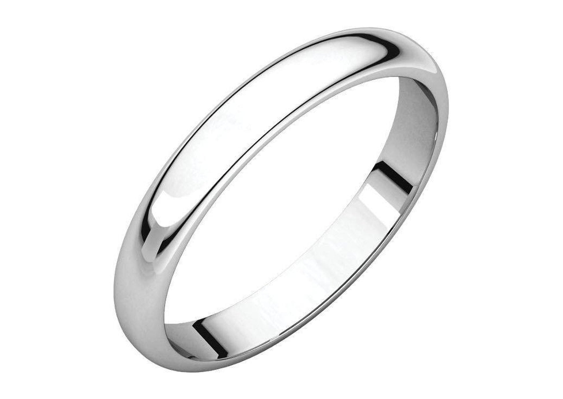 3-12mm Classic Half Round Wedding Band. White Gold, Palladium & Platinum   - Jens Hansen - 1