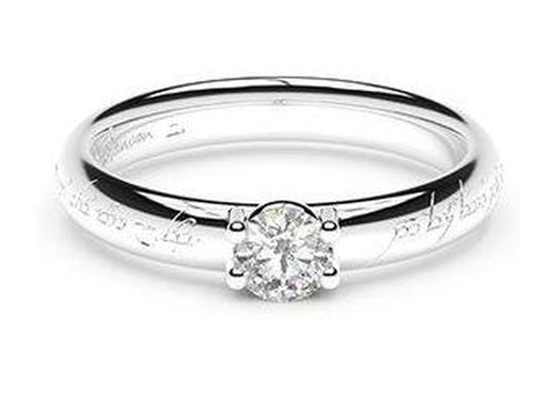 Petite Contemporary Elvish Engagement Ring, ~.33ct  Platinum