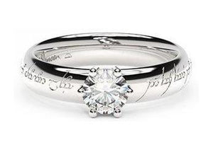 Classic Elvish Engagement Ring, ~.50ct Platinum
