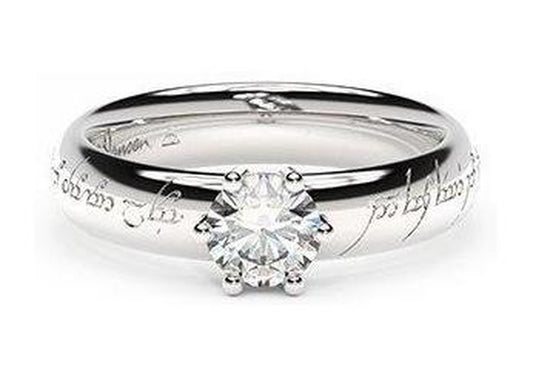 Classic Elvish Engagement Ring, ~.50ct 14ct White Gold