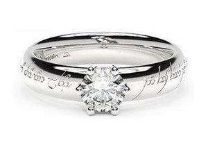 Classic Elvish Engagement Ring, ~.50ct 14ct White Gold