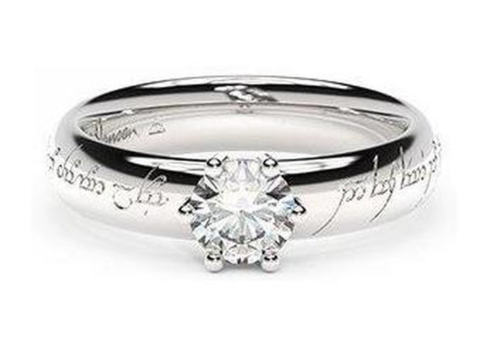 Classic Elvish Engagement Ring, ~.50ct 14ct White Gold