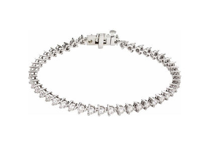 Lab-Grown Diamond Tennis Bracelet, White Gold