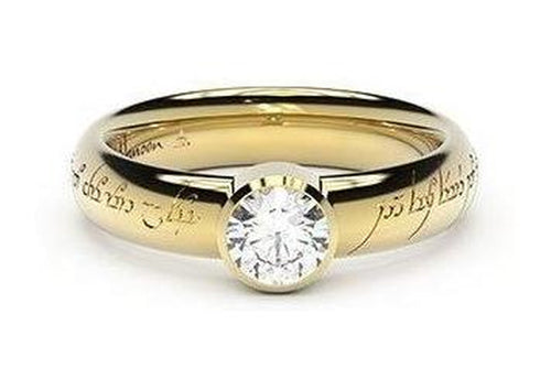 Modern Elvish Engagement Ring, ~.50ct 9ct Yellow Gold