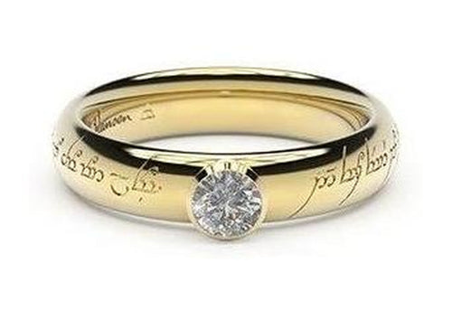 Elegant Elvish Engagement Ring, ~.33ct 22ct Yellow Gold