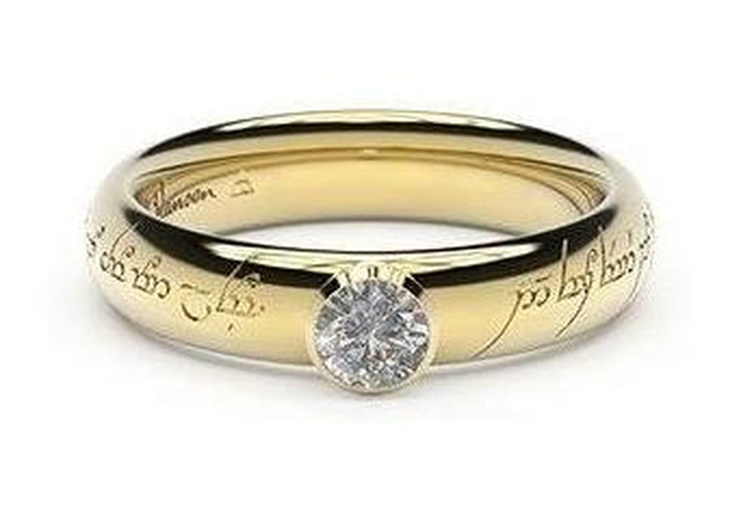 Elegant Elvish Engagement Ring, ~.33ct 18ct Yellow Gold