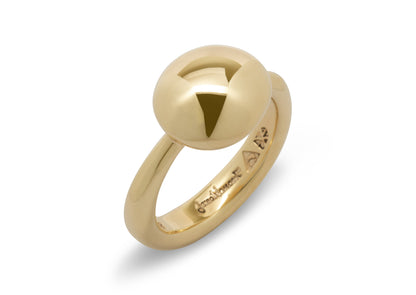 Button Ring, Yellow Gold