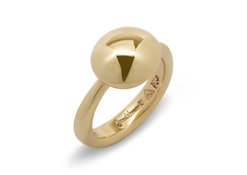 Button Ring, Yellow Gold