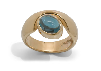 JW211 Cabochon Gemstone Ring, Yellow Gold