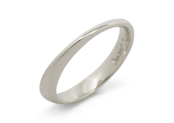 Möbius Twist Ring, White Gold & Platinum