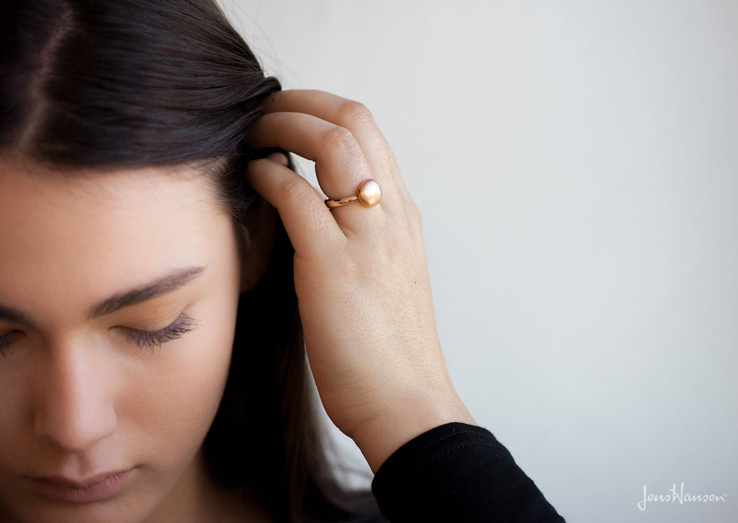 Button Ring, Red Gold