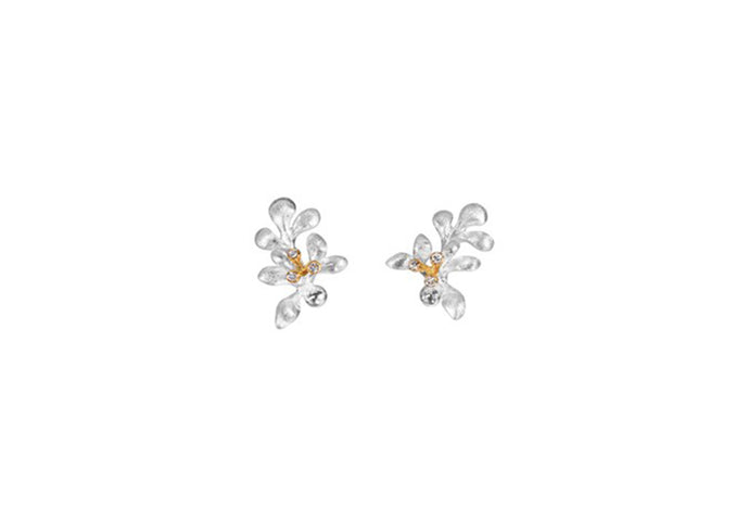 Gipsy earrings in 18K white gold and diamonds