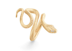 Snakes ring in 18K yellow gold and diamonds
