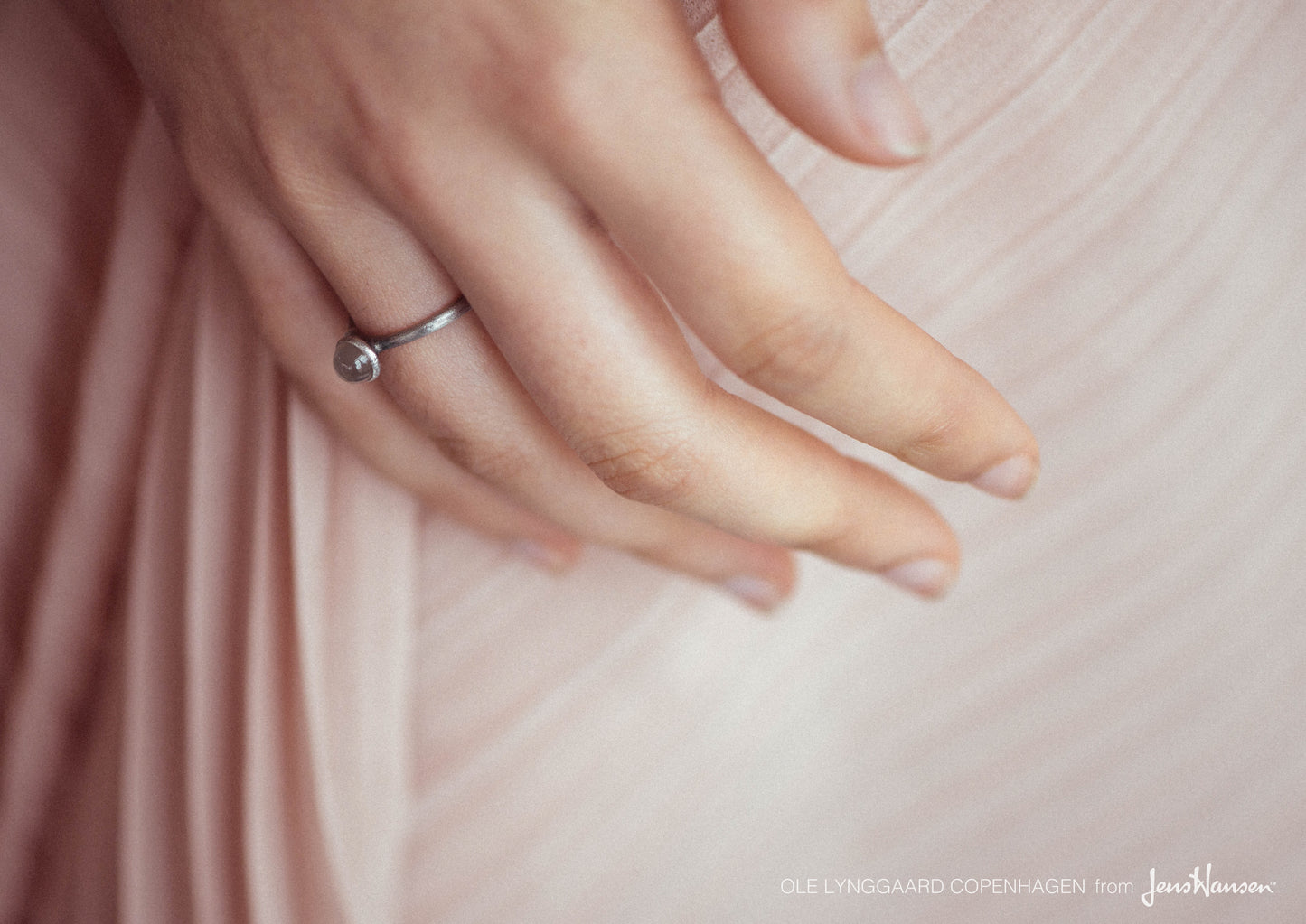 Lotus Ring in Sterling Silver with Grey Moonstone