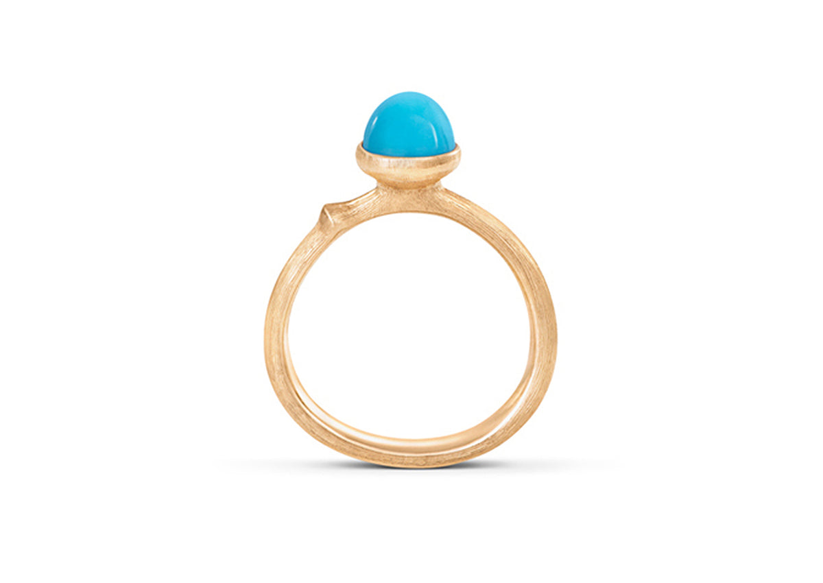 Lotus Ring in 18ct Yellow Gold with Turquoise