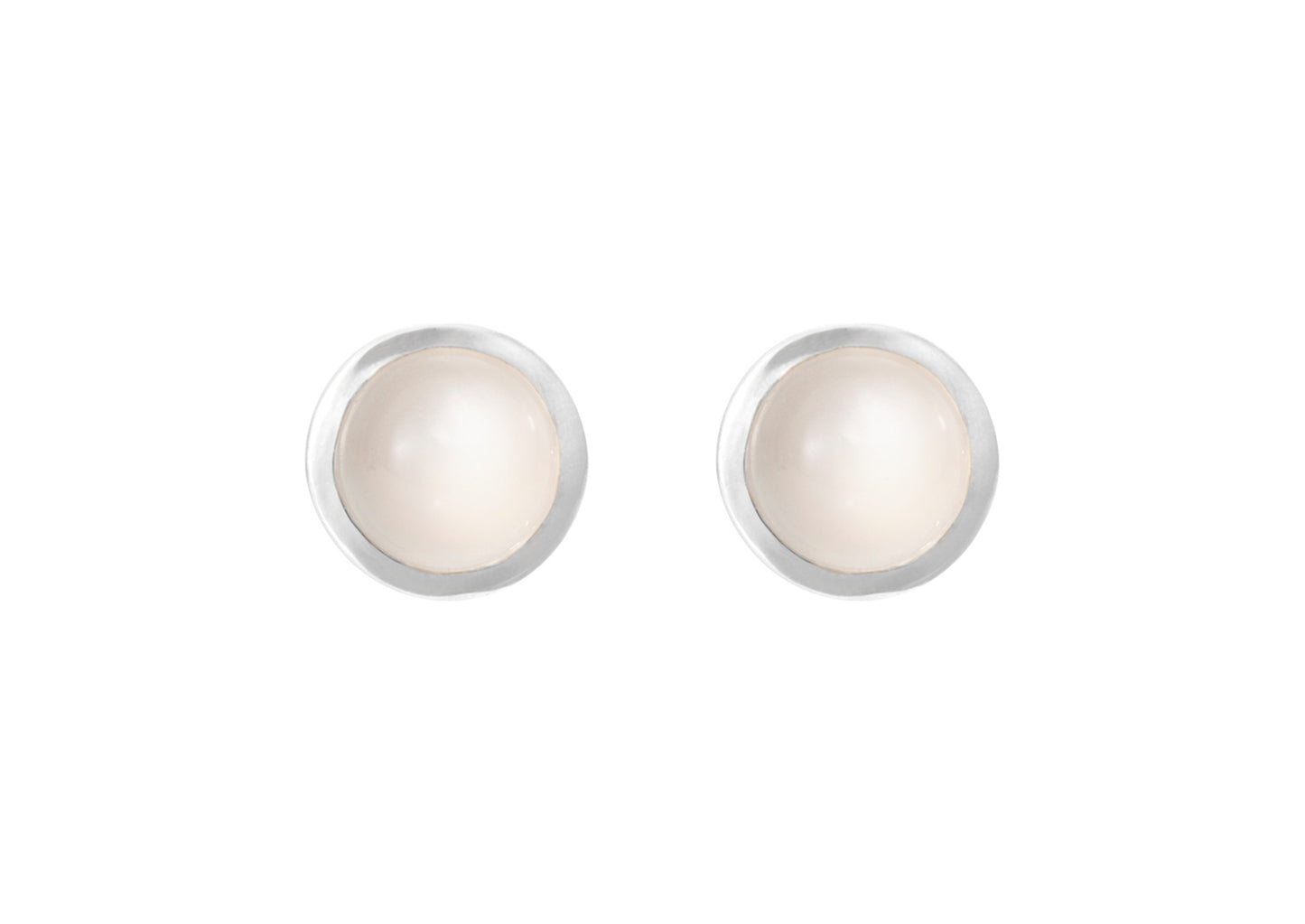 Circus earrings in Sterling silver with White Moonstone