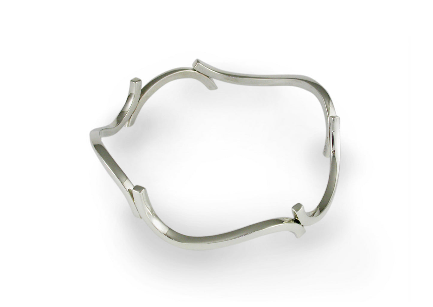 Curved Section Bangle, Sterling Silver