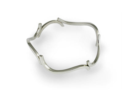 Curved Section Bangle, Sterling Silver