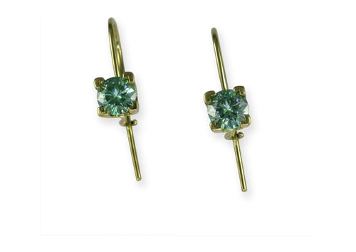 14ct Green Moissanite Hook Earrings   - Jens Hansen