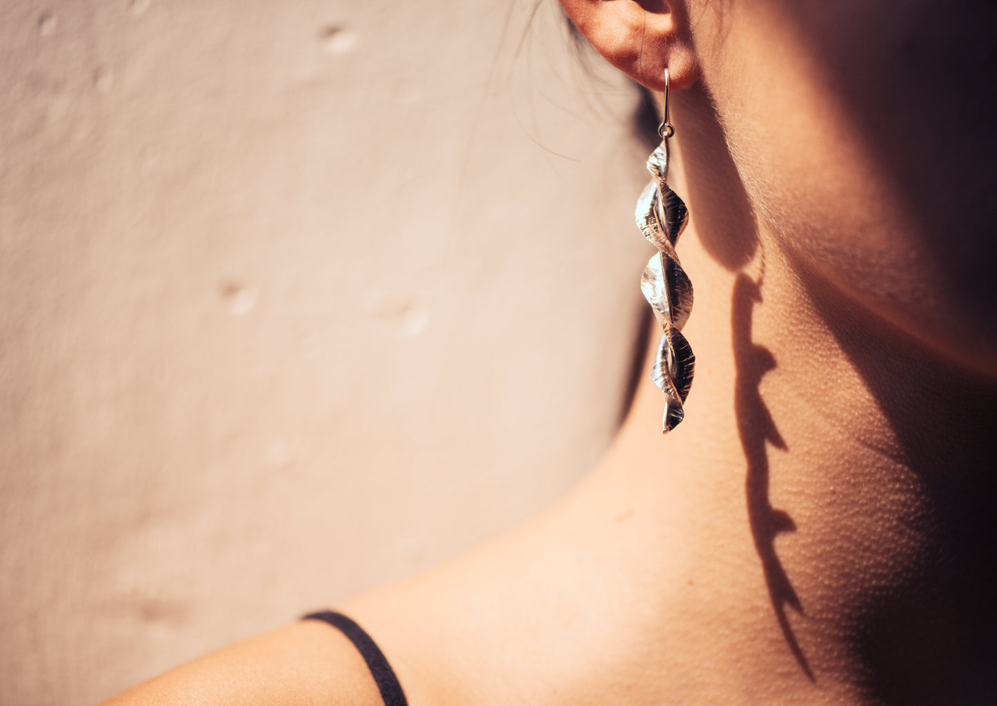 WI Spring Leaf Earrings, Pure Silver