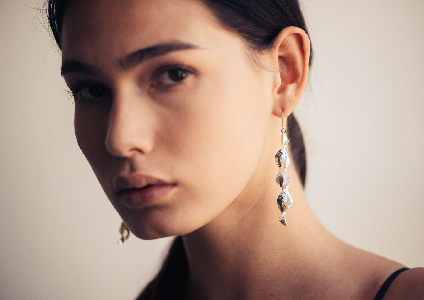 WI Spring Leaf Earrings, Pure Silver