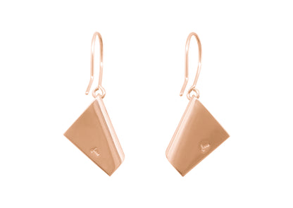 Folded Drop Earrings, Red Gold