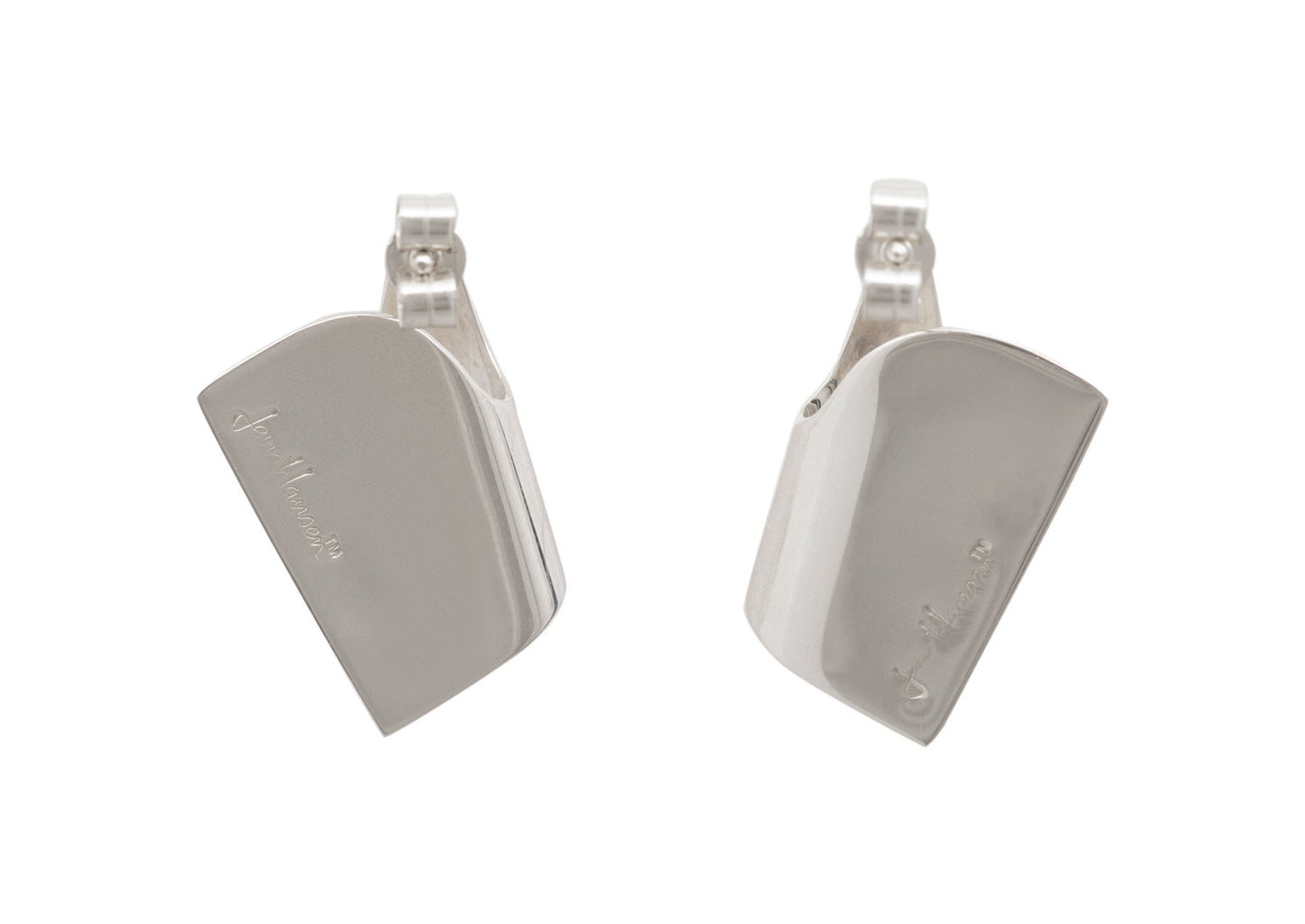 Folded Cuff Earrings, White Gold