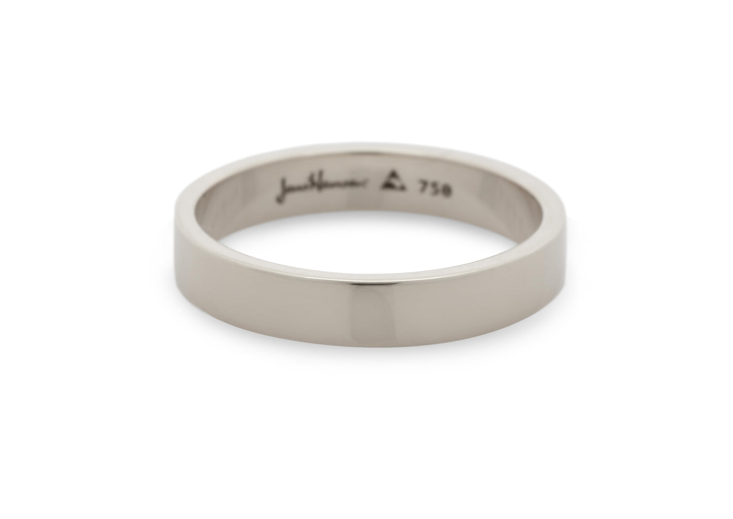 3-12mm Classic Flat Wedding Band, White Gold & Platinum