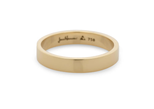 3-12mm Classic Flat Wedding Band, Yellow Gold