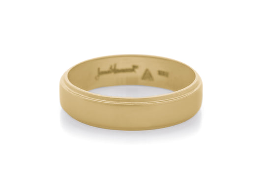 Stepped Edge Wedding Band, Yellow Gold