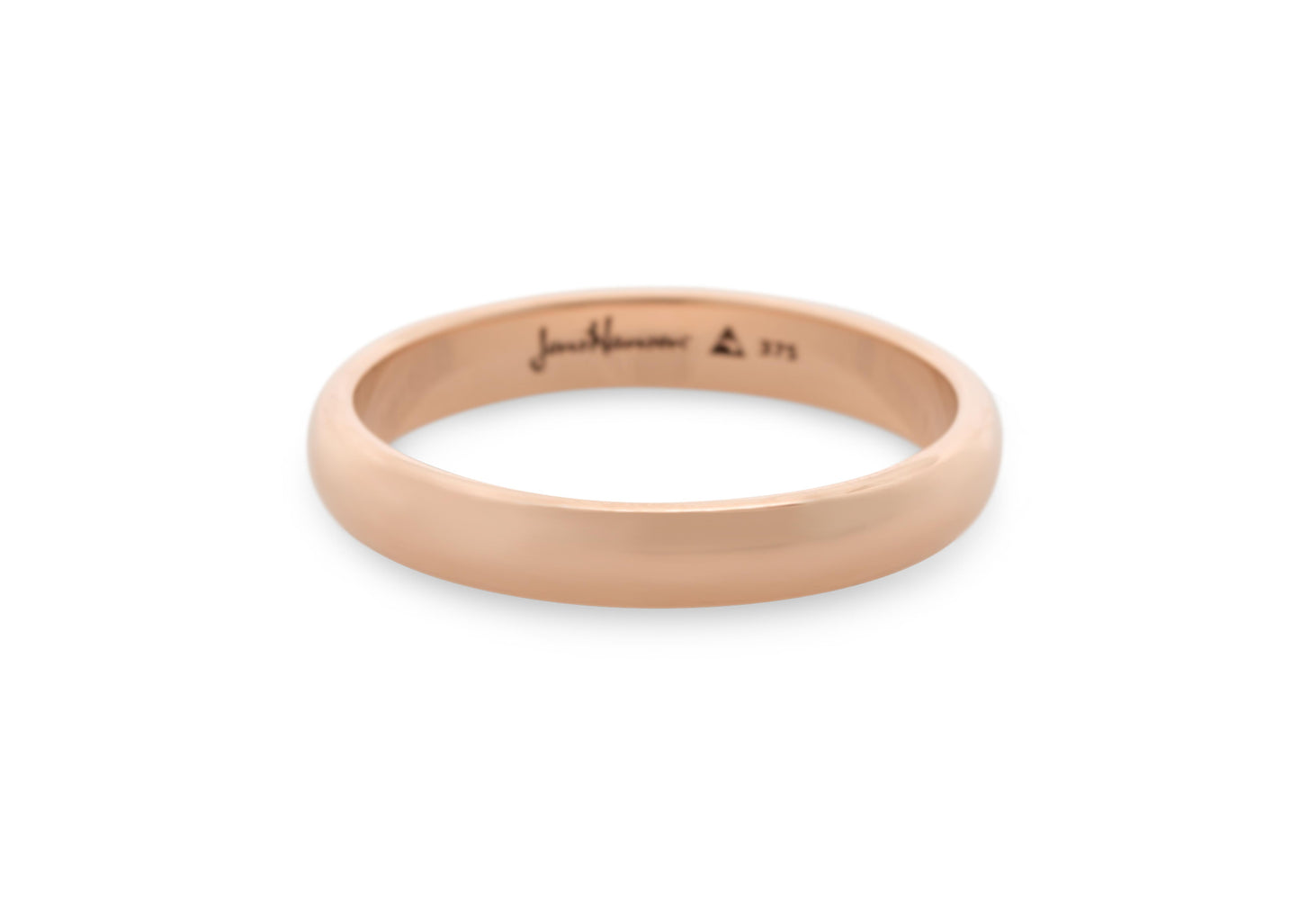 3-12mm Classic Half Round Wedding Band, Red Gold