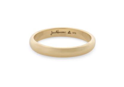 3-12mm Classic Half Round Wedding Band, Yellow Gold