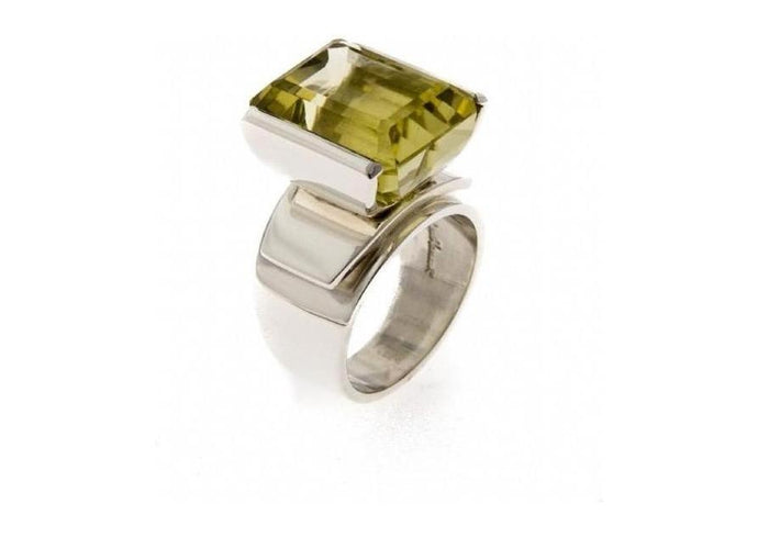 Sterling Silver & Lemon Quartz Ring   - Jens Hansen