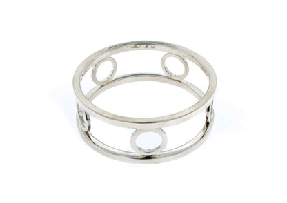 Double Rail & Circles Bangle, Sterling Silver