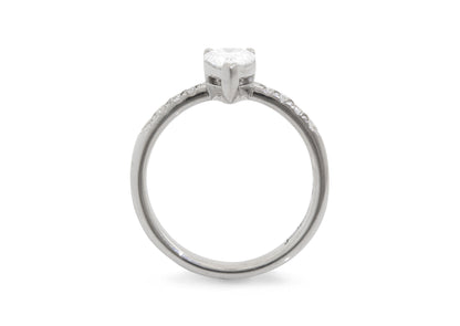 Eros Pear Diamond Engagement Ring, White Gold & Platinum