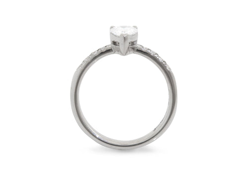 Eros Pear Diamond Engagement Ring, White Gold & Platinum