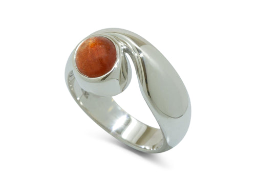 Sterling Silver ring with Orange Sunstone