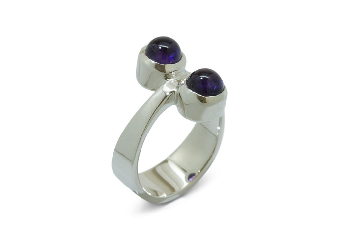 Sterling Silver ring with Purple Amethyst