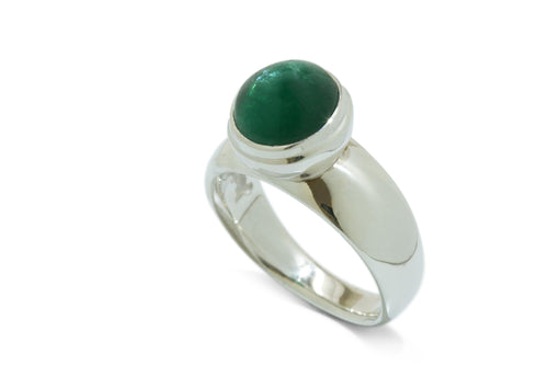 Sterling Silver ring with Green Apatite