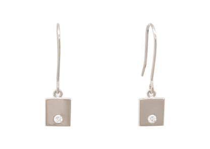 Square Love Stories Diamond Earrings, White Gold & Platinum