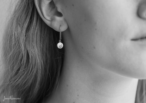 Round Love Stories Diamond Earrings, Sterling Silver