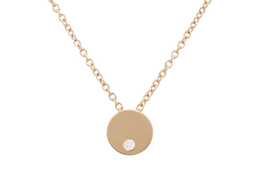 Round Love Stories Diamond Pendant, Yellow Gold