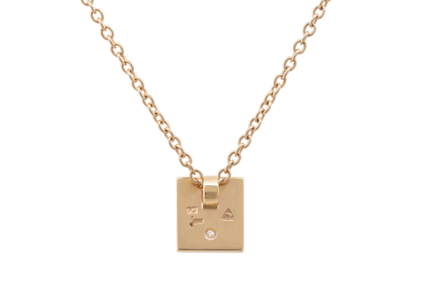 Square Love Stories Diamond Pendant, Yellow Gold